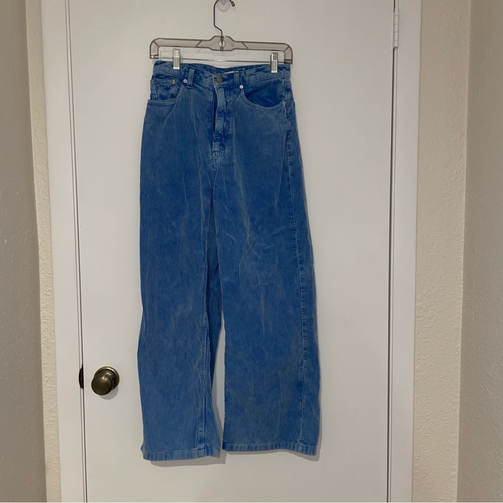 Corduroy light blue jeans